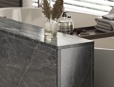 Premium Aluminum Edge Profiles in Luxury Bathroom Marble Wall Applications