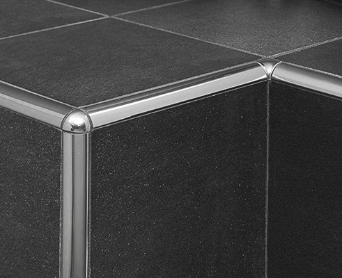 SR003 Tile Edging Profiles: 304 Stainless Steel Edging for Porcelain Bullnose Tile